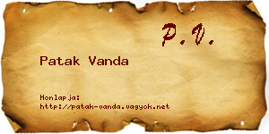 Patak Vanda névjegykártya
